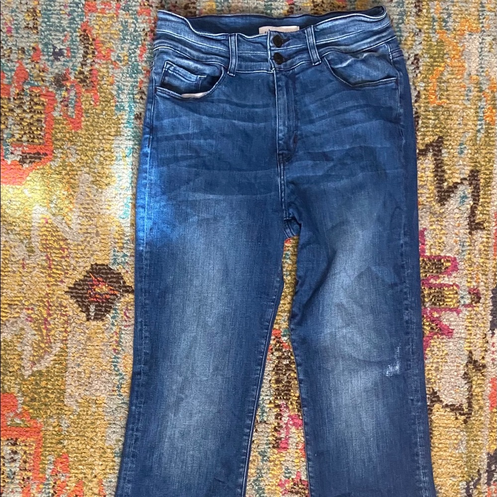 High waisted stretchy boot cut jeans